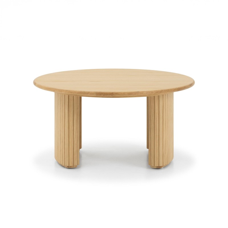 Table basse ronde en bois de chêne - Noji
