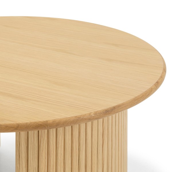 Table basse ronde en bois de chêne - Noji