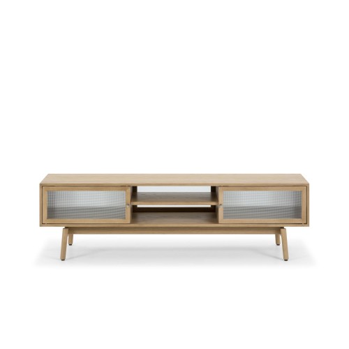 Meuble TV en bois de chêne naturel 160 cm - Elin