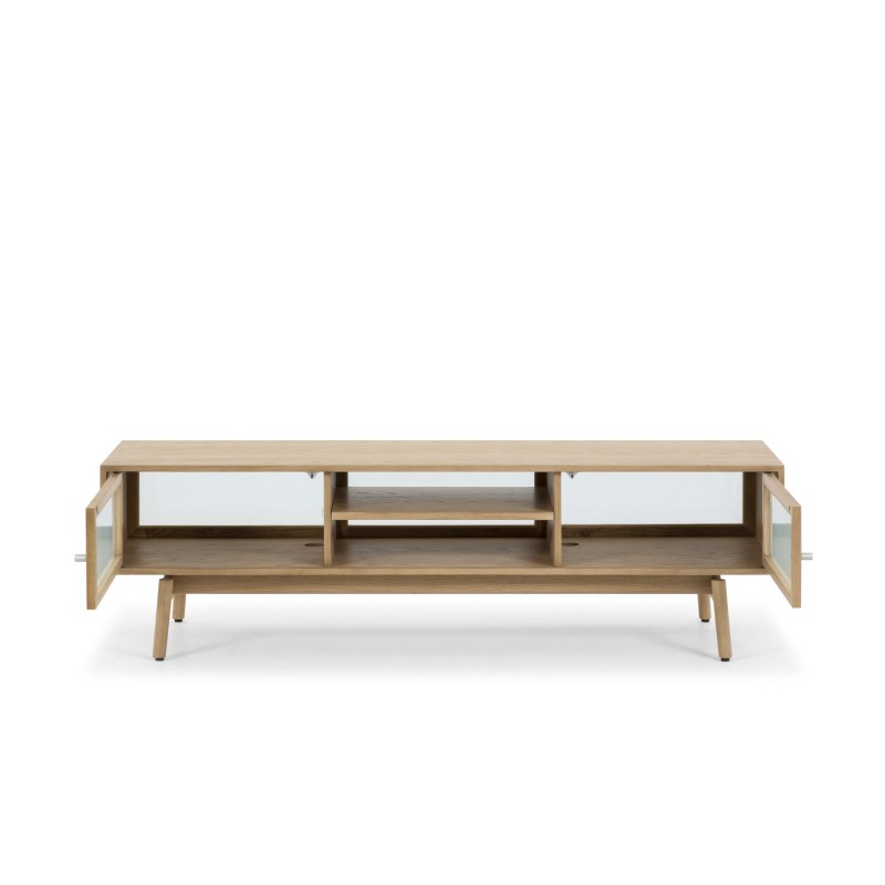 Meuble TV en bois de chêne naturel 160 cm - Elin