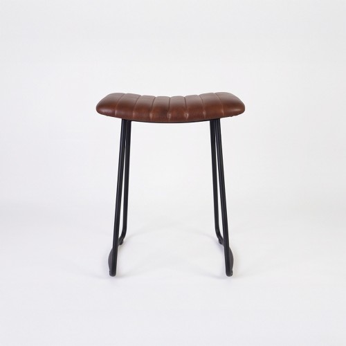 Tabouret d’appoint cuir marron - Scrambler