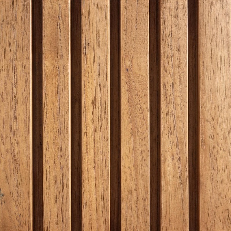 Miroir mural de salle de bain en bois de teck - Amaya