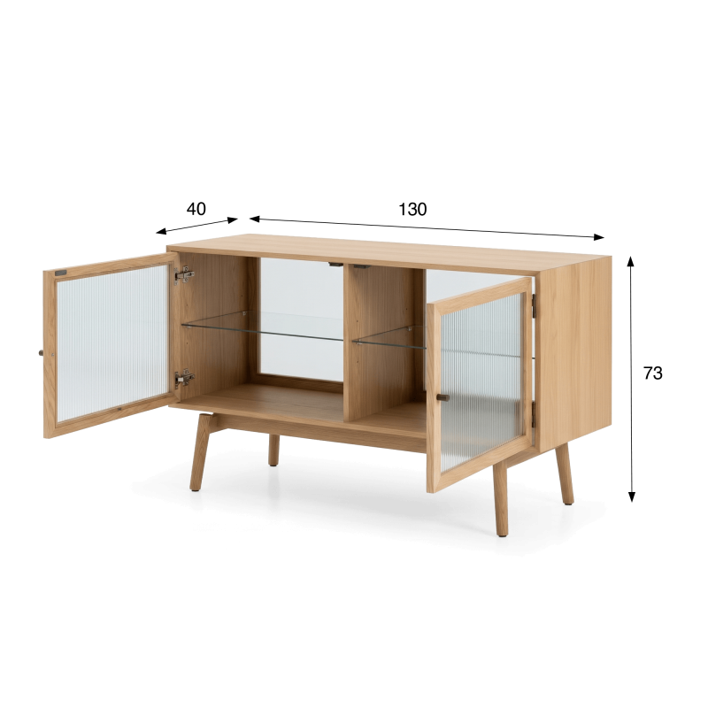 Buffet de salle à manger en bois de chêne 130 cm - Elin