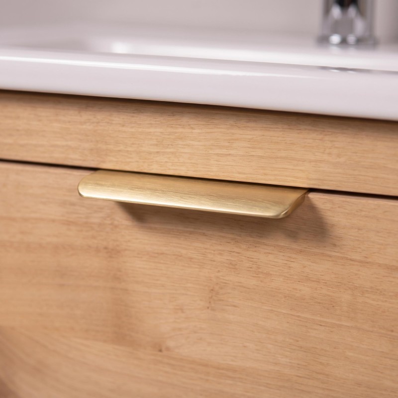 Meuble de salle de bain simple vasque en bois massif - Sylva