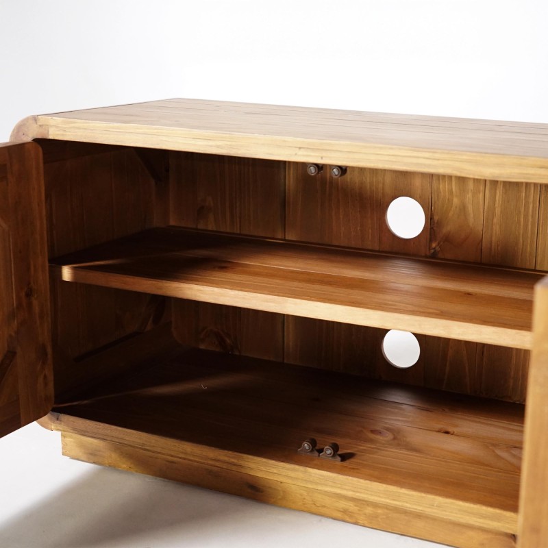 Meuble TV en bois massif naturel de pin 200 cm - Valdora
