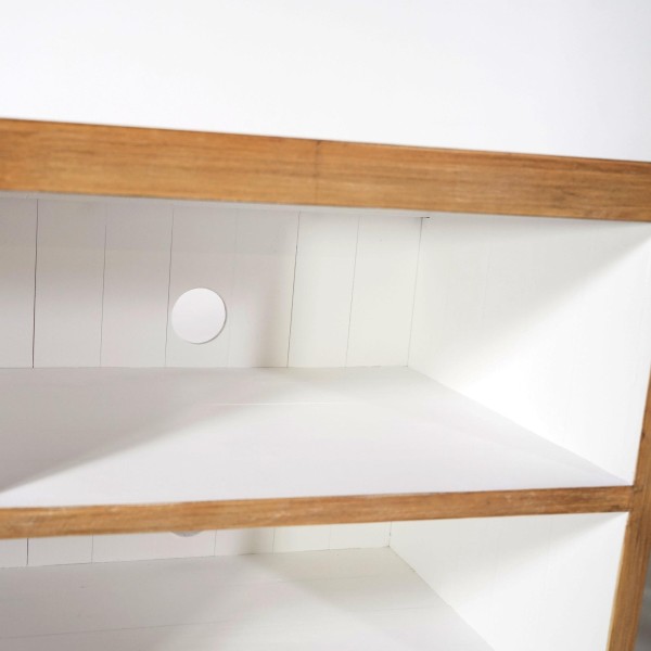 Meuble TV en bois massif de pin naturel 160 cm - Ashford