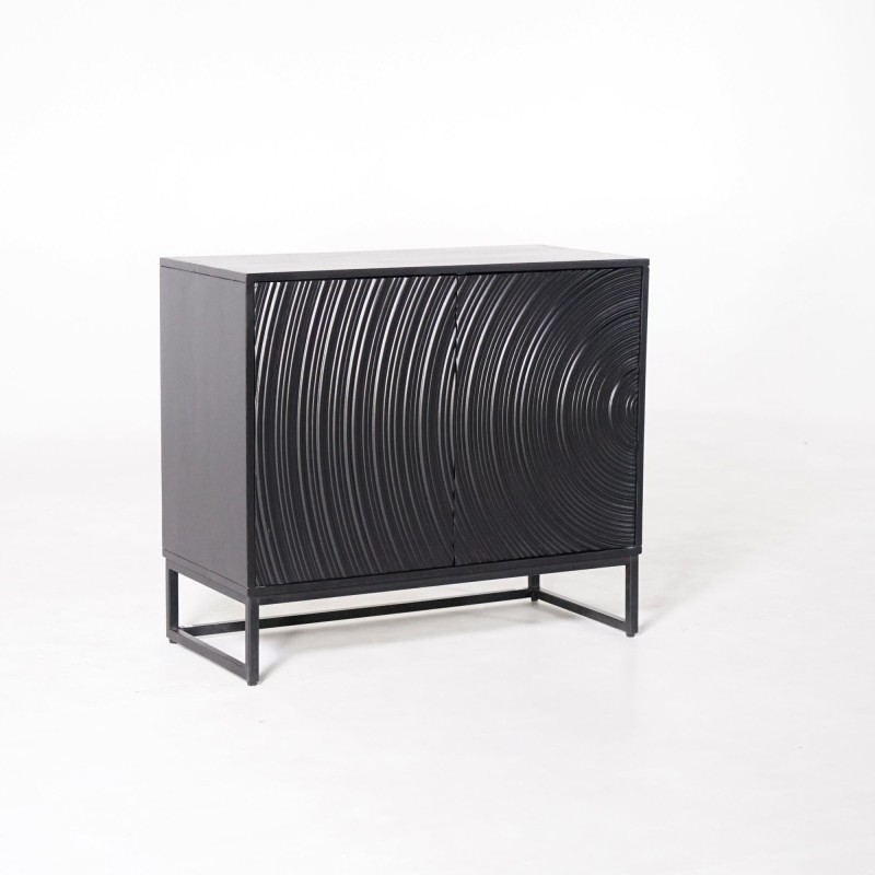 Buffet moderne et design en bois massif noir 85 cm - Radian
