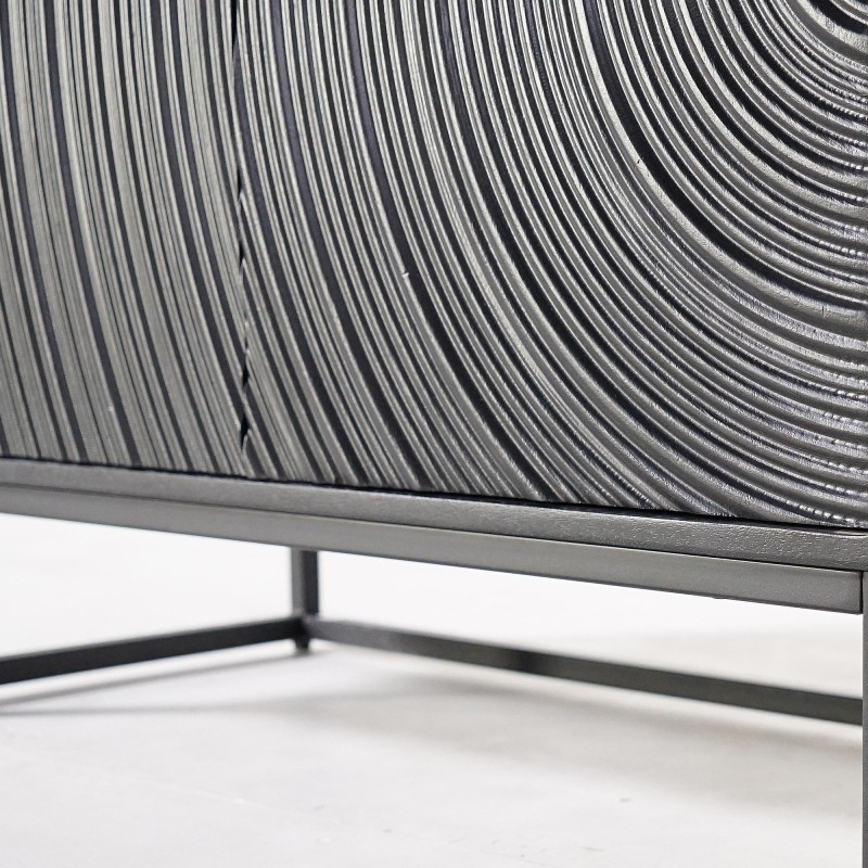 Buffet moderne et design en bois massif noir 85 cm - Radian
