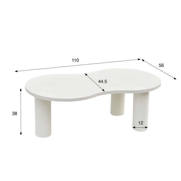Table basse design blanche en marbre composite - Arco