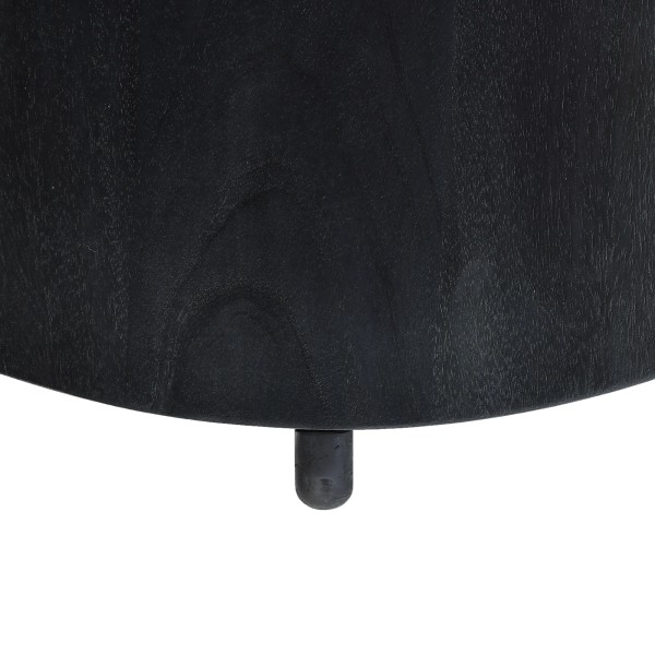 Table basse ronde et noire en bois massif - Stellan