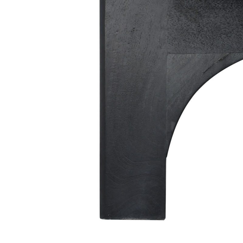 Table basse ronde et noire en bois massif - Stellan