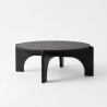 Table basse ronde et noire en bois massif - Stellan