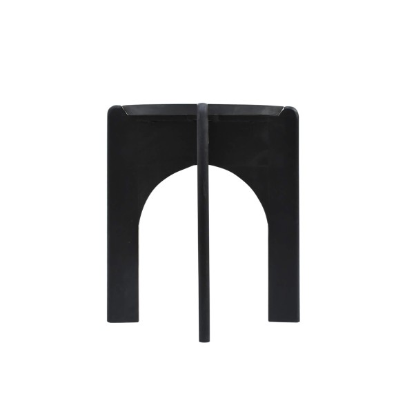 Table d'appoint ronde et noire en bois massif - Stellan