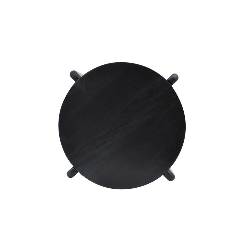 Table d'appoint ronde et noire en bois massif - Stellan