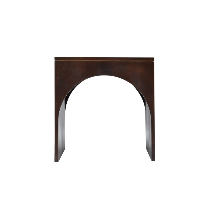 Lot de 2 tables basses gigognes en bois massif foncé - Isak