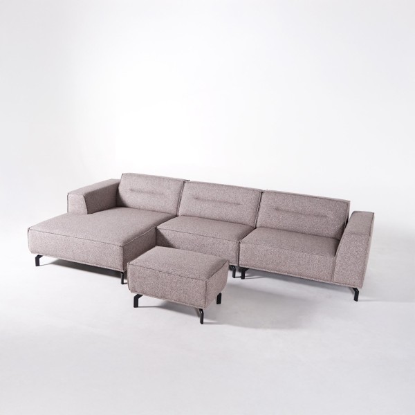 Canapé d'angle 5 places en tissu avec méridienne gauche - Zoya