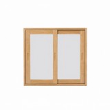 Armoire salle de bain 80 cm bois massif et portes coulissantes avec miroir