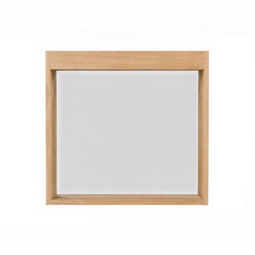 Miroir rectangulaire 80 cm cadre en bois massif avec emplacement lampes