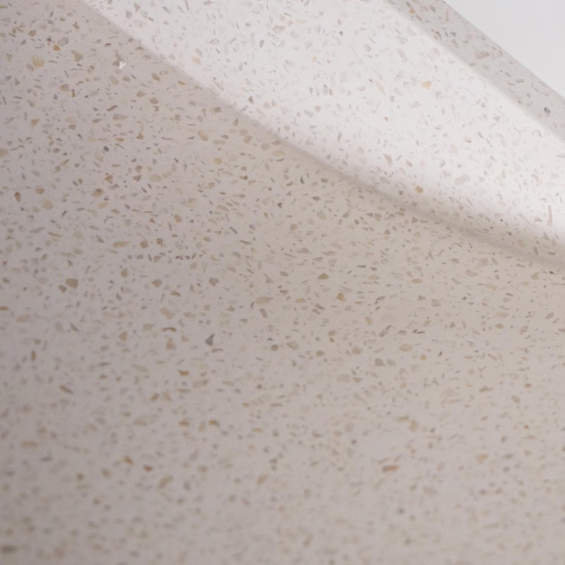 Vasque de salle de bain carrée en terrazzo blanc 40 x 40 cm - Maile