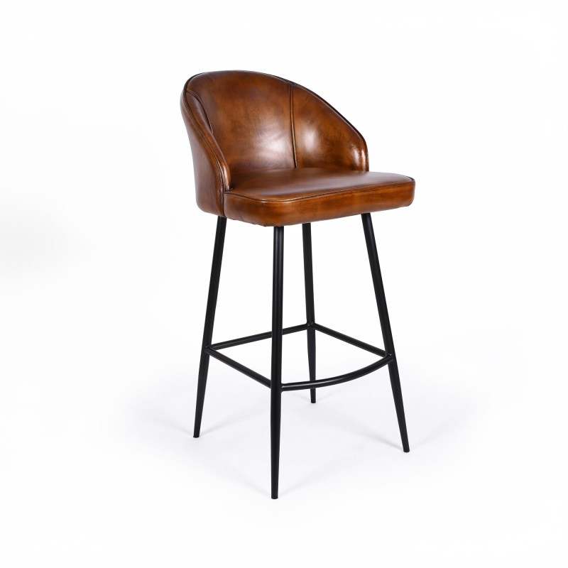 Chaise de bar en cuir Ritz