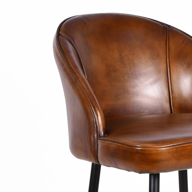Chaise de bar en cuir Ritz
