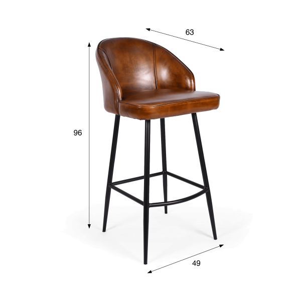 Chaise de bar en cuir Ritz