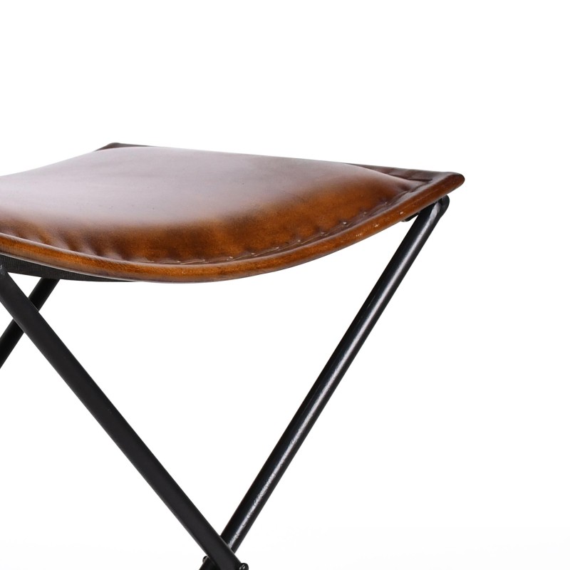 Tabouret d’appoint pliant en cuir vintage - Smart