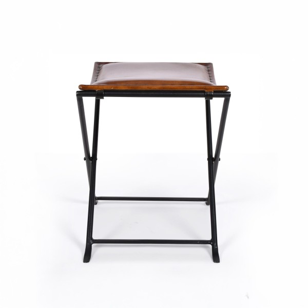 Tabouret d’appoint pliant en cuir vintage - Smart