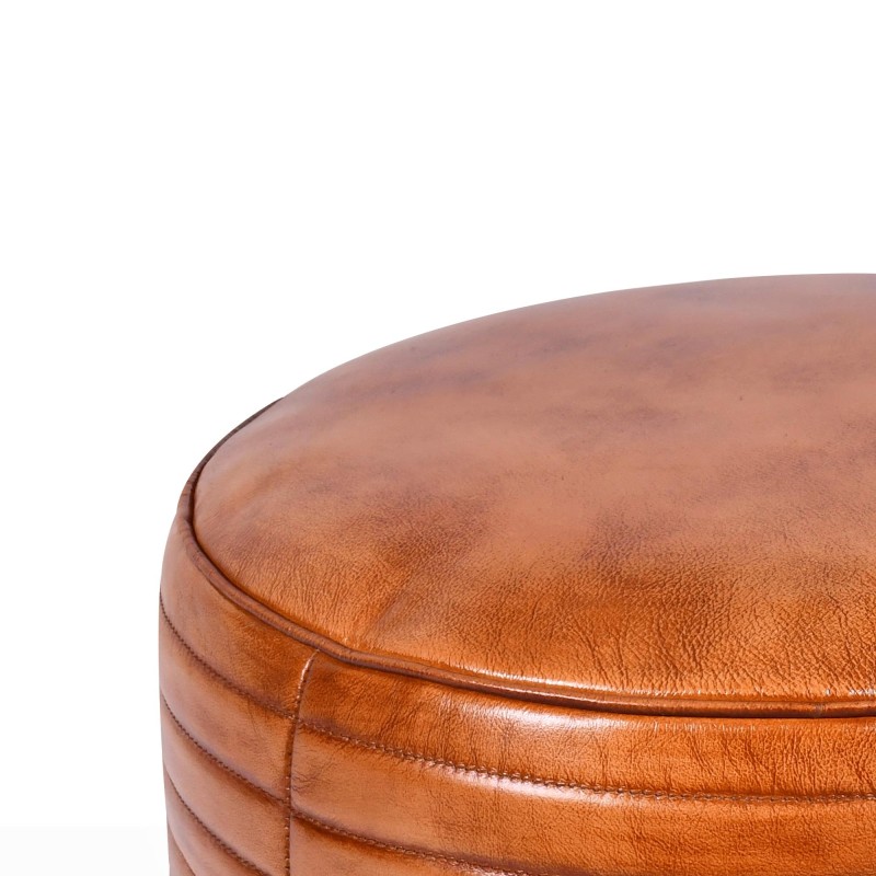 Pouf rond en cuir - Savoy