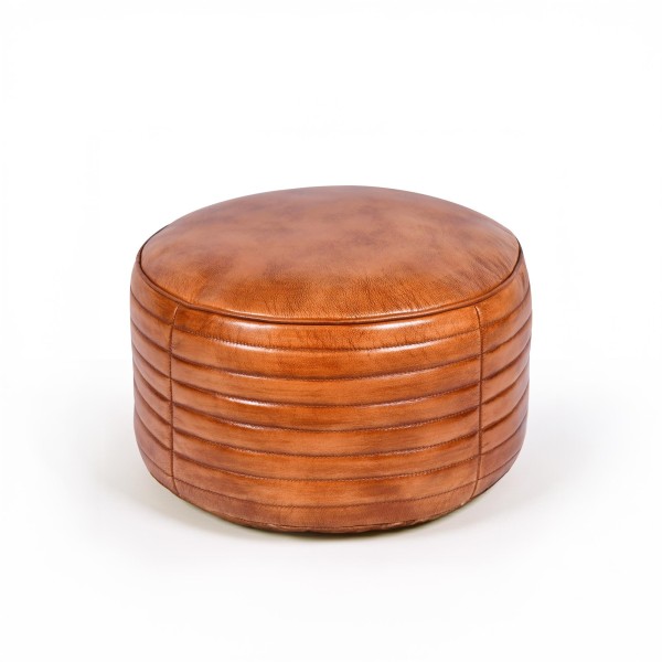 Pouf rond en cuir - Savoy