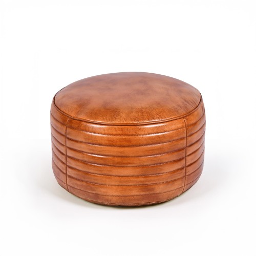 Pouf rond en cuir - Savoy