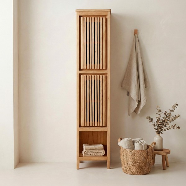 Colonne de salle de bain en bois massif - Rohini