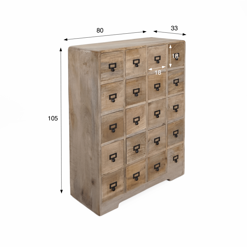 Meuble de rangement en bois massif à tiroirs
