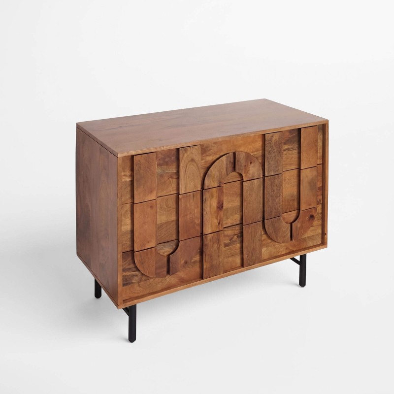 Buffet 3 tiroirs en manguier massif 85 cm - Flow