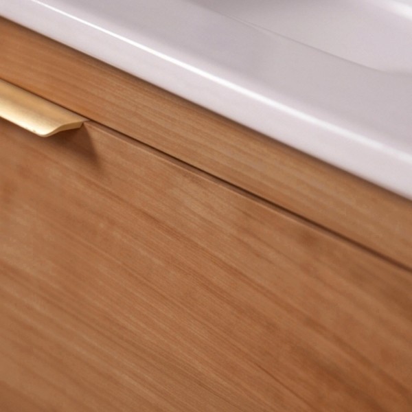 Meuble de salle de bain simple vasque en bois massif de teck - Sylva