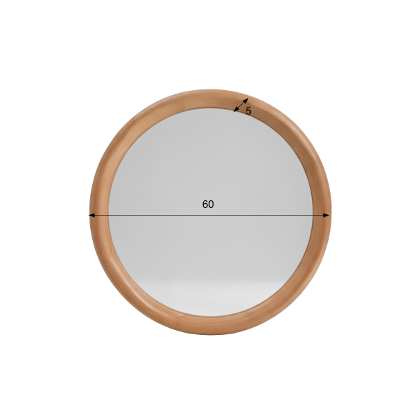 Miroir mural rond de salle de bain en bois massif de mindi
