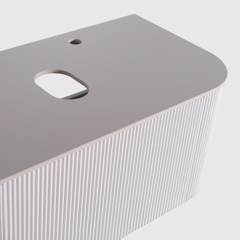 Meuble sous vasque suspendu blanc avec plan en céramique 90 cm - Olivine