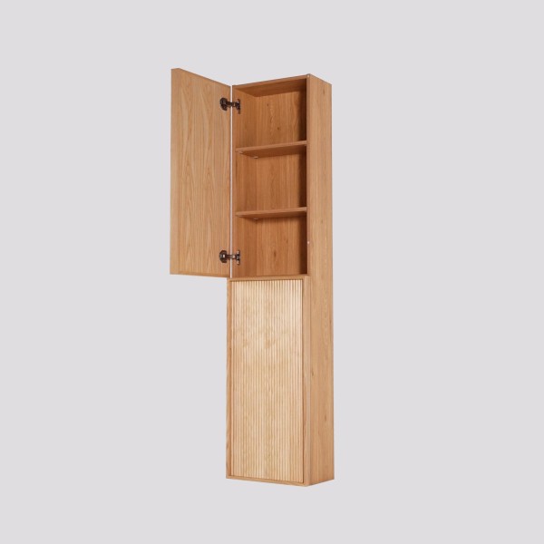 Colonne de salle de bain suspendue en noyer blond 160 cm - Carnelian