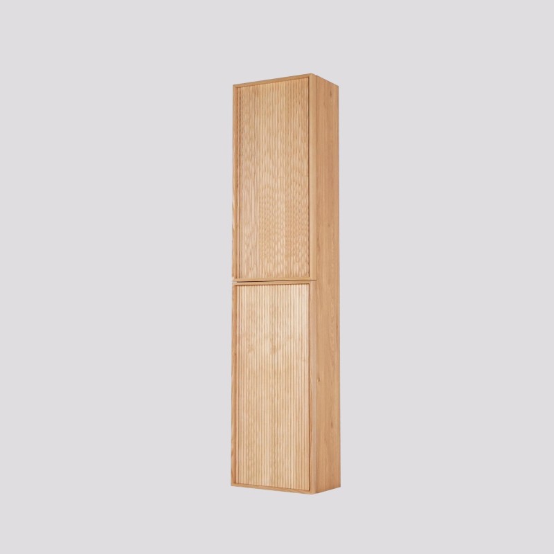 Colonne de salle de bain suspendue en noyer blond 160 cm - Carnelian