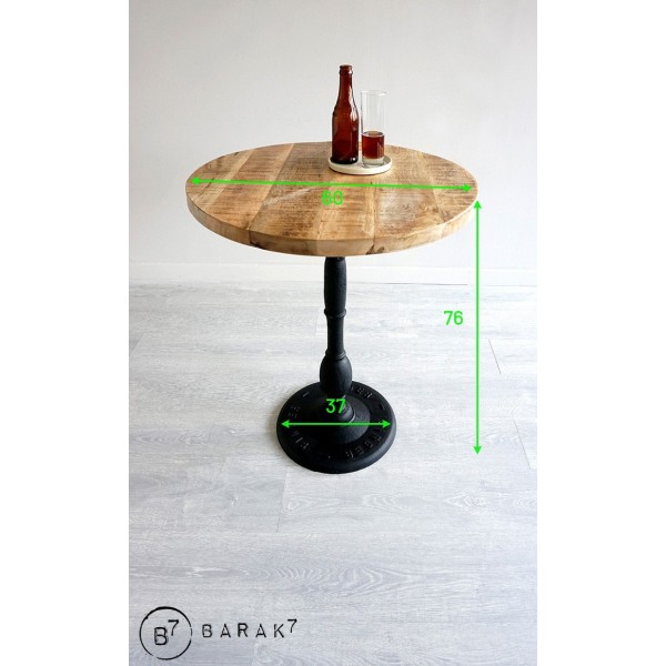 Table ronde industrielle bistrot 60 cm