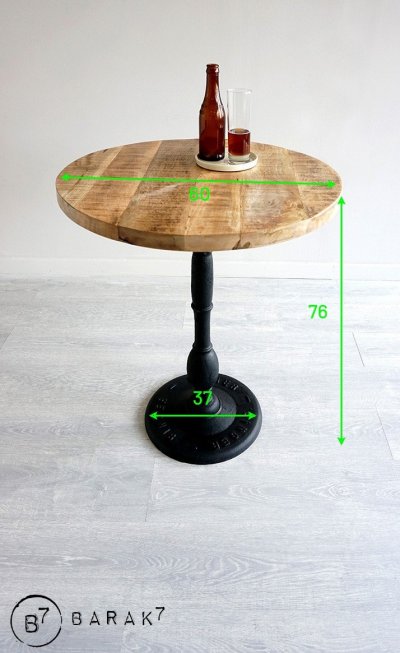 Table ronde industrielle bistrot 60 cm