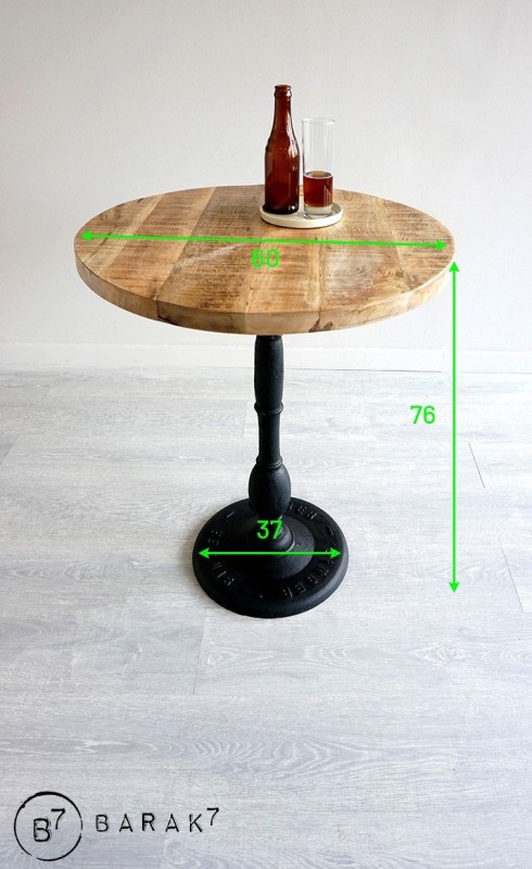 Table restaurant ronde industrielle bistrot 60 cm