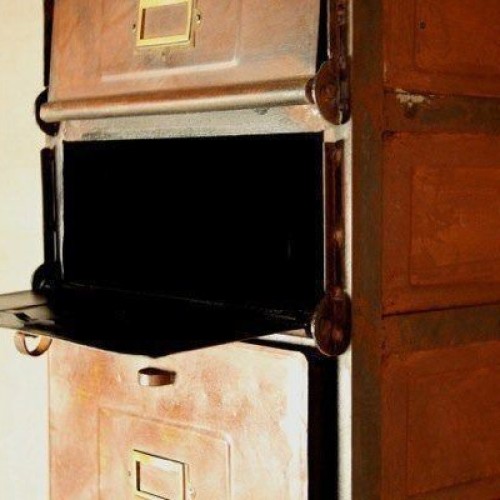 Meuble postier industriel finition rouille