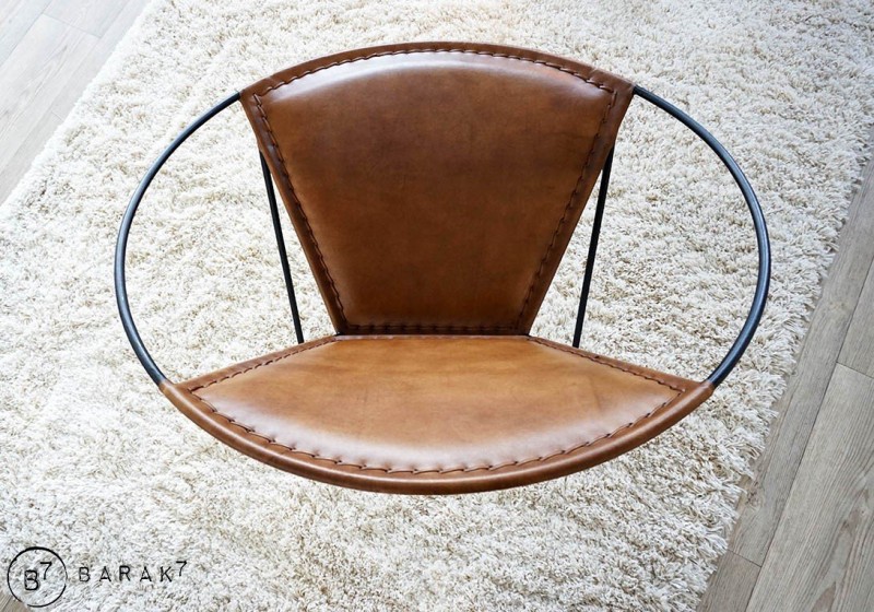 Chaise en cuir papillon - Paon