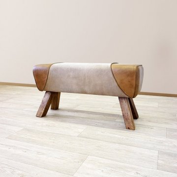 Banc en cuir et tissu
