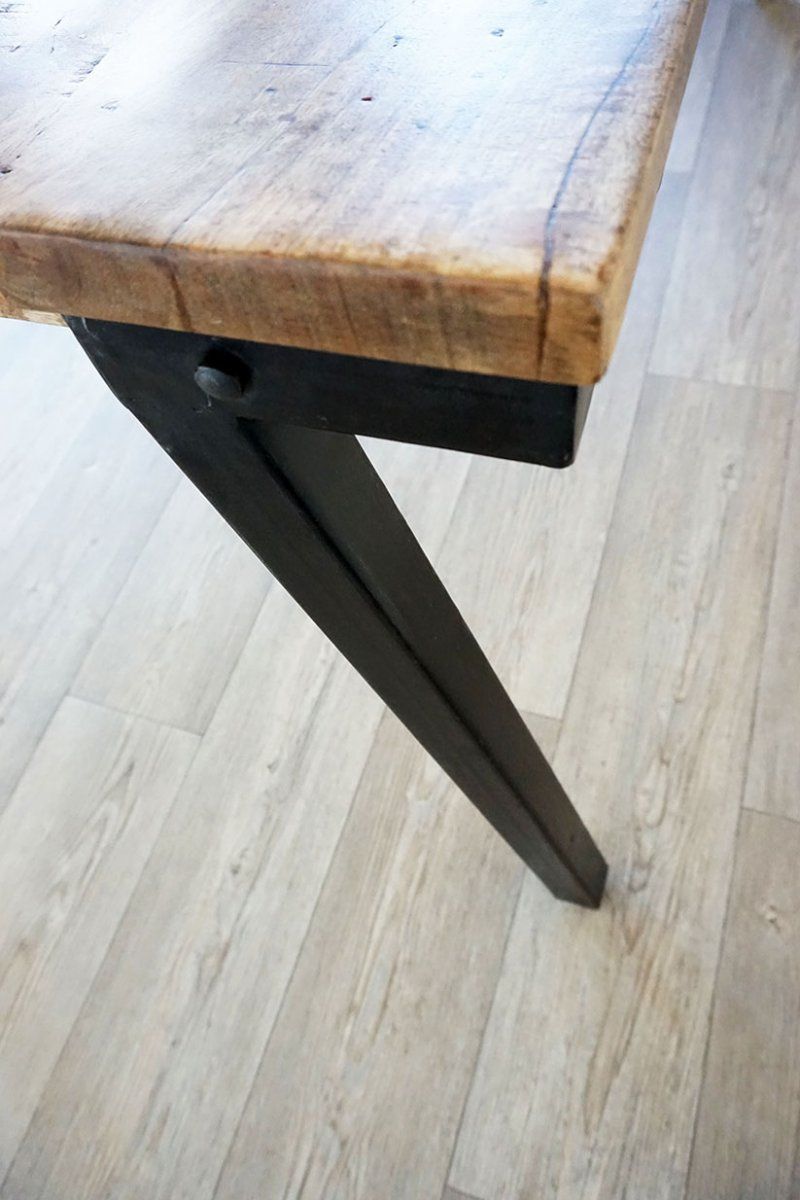 Table bois et métal vintage RETRO ARCHI