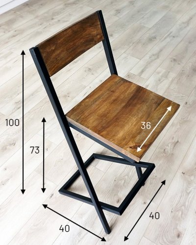 Chaise de bar bois et métal LINEA