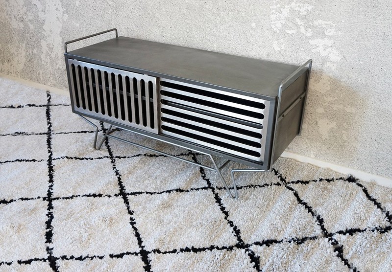 Petit meuble TV métal design - Sixties