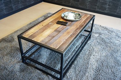 Table basse bois et métal Recycled