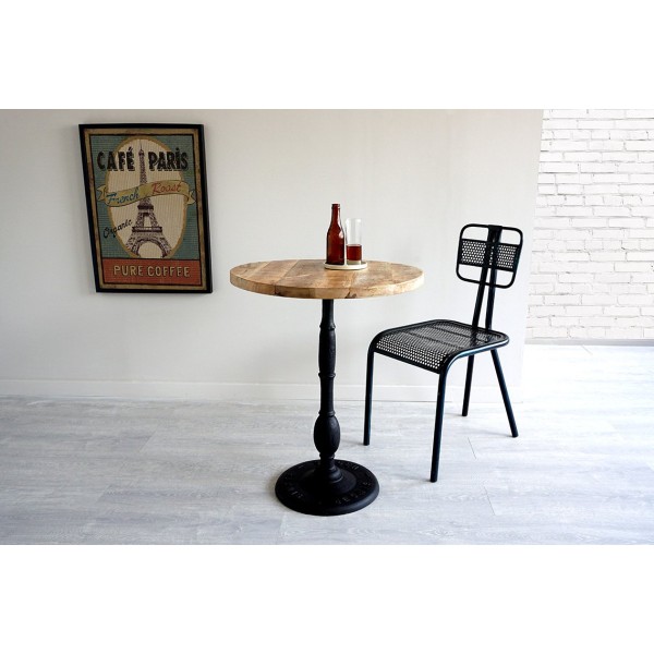 Table ronde industrielle bistrot 60 cm